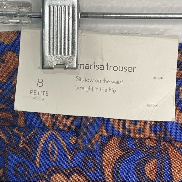 Loft Linen Pants NWT Paisley print Size 8P - Picture 5 of 5